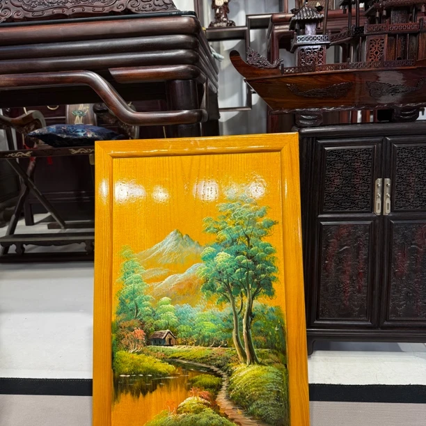 金丝楠木彩绘挂屏(图片随机)