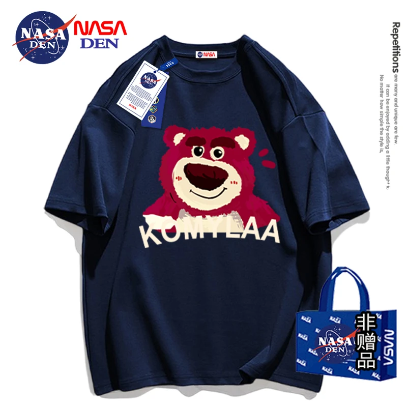 NASA联名纯棉时尚印花T恤男舒适宽松中性风短袖韩版潮流男女同款
