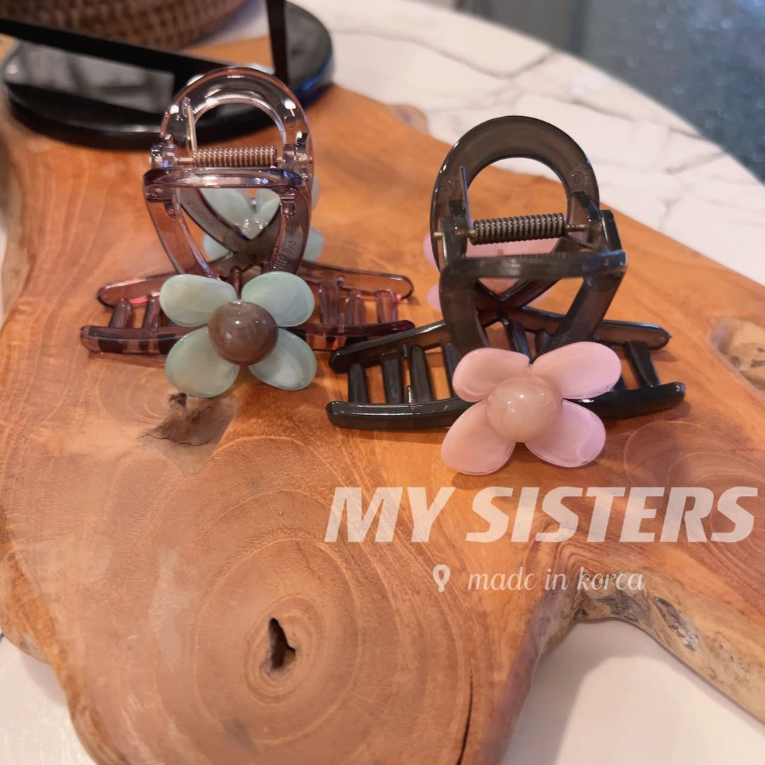 韩国东大门彩色花朵森系仙女冰透胖抓夹T070403