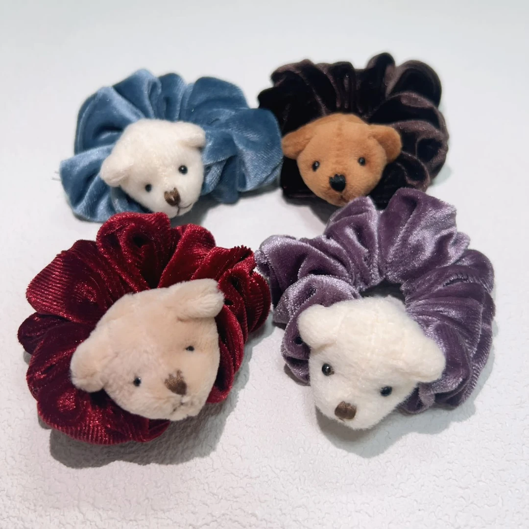 MY SISTERS韩饰卡通可爱立体手工小熊丝绒发圈L120702