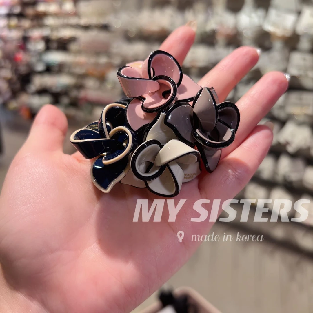 韩国东大门树脂立体玫瑰花发绳T072703