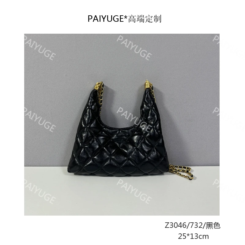 Z3046/732/黑色 Paiyuge高端订制手工女士单肩斜挎手提包1617孤品