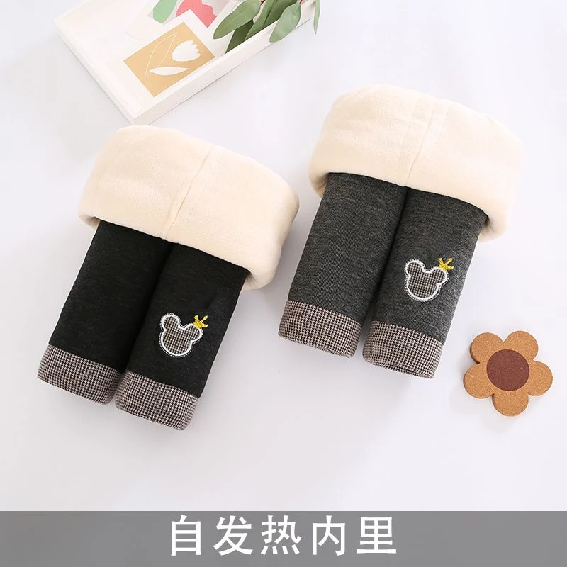 秋冬季女童打底棉裤加绒加厚三层夹棉保暖裤中小儿童女宝宝休闲裤