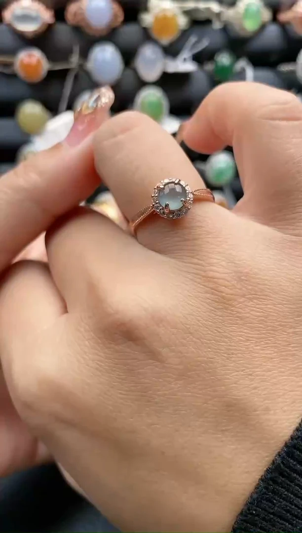 【闪购商品】翡翠戒指银S925镶嵌164