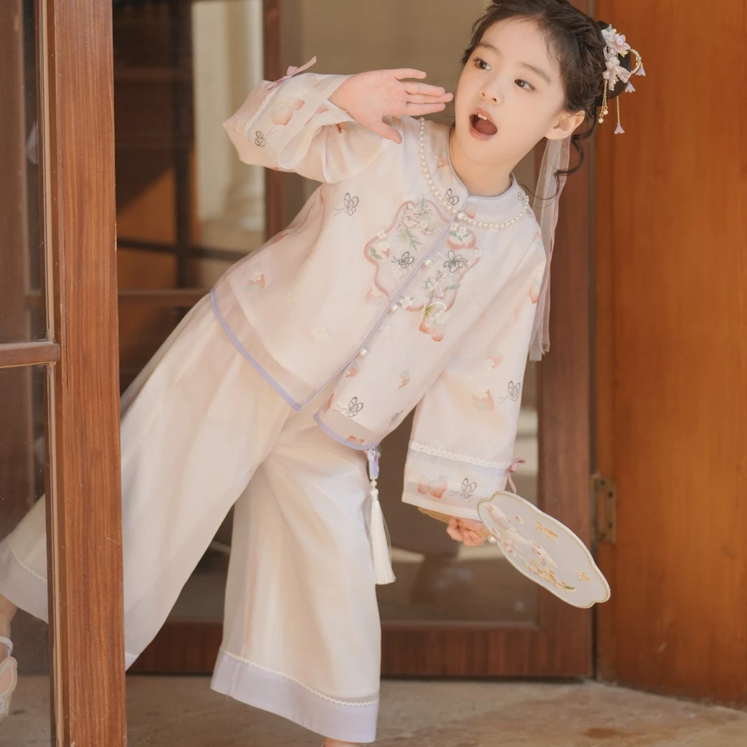 【乐薇】今兮古兮春夏季女童古风汉服儿童国风萌娃穿搭裤子套装
