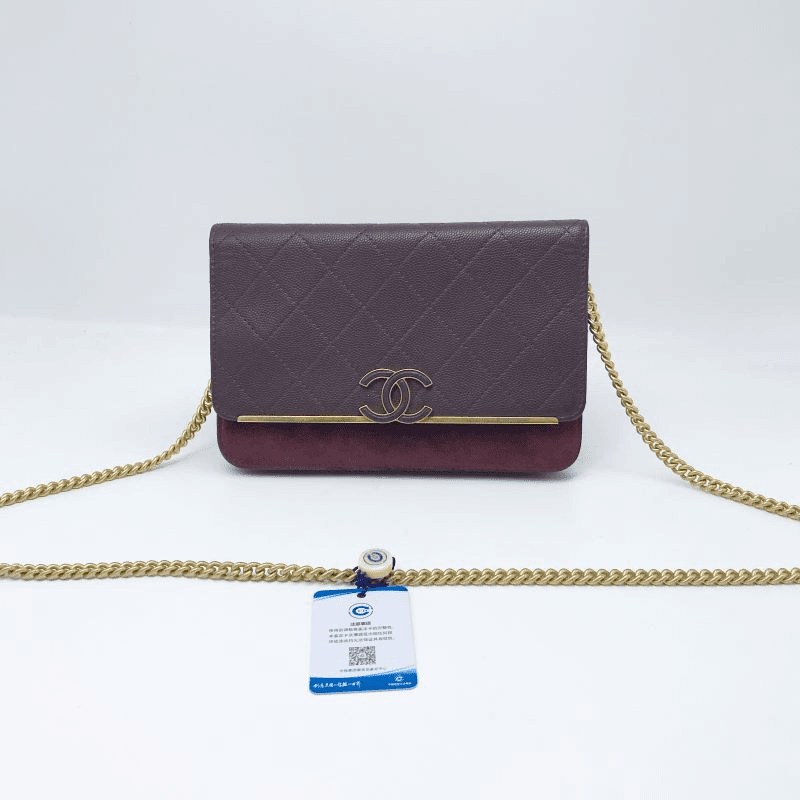 95新 Chanel/香奈儿 洋诚二手 香奈儿酒红色链条包 95新