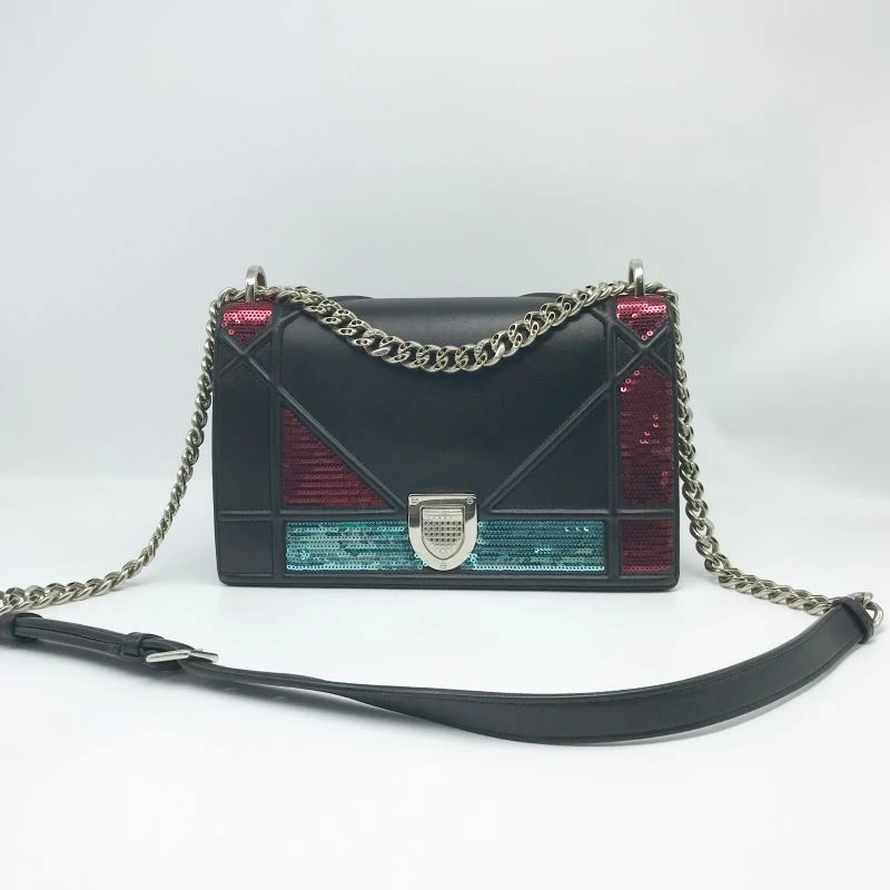 95新 DIOR/迪奥 洋诚二手 迪奥黑色盾牌斜挎包 95新 公价28600