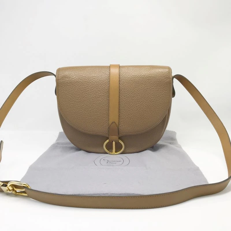 95新 DIOR/迪奥 洋诚二手 迪奥棕色斜挎马鞍包 95新 公价17500