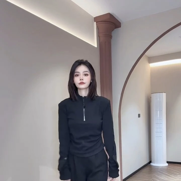 秋冬新款加厚保暖立领半拉链时尚百搭卫衣显瘦气质长袖休闲打底衫