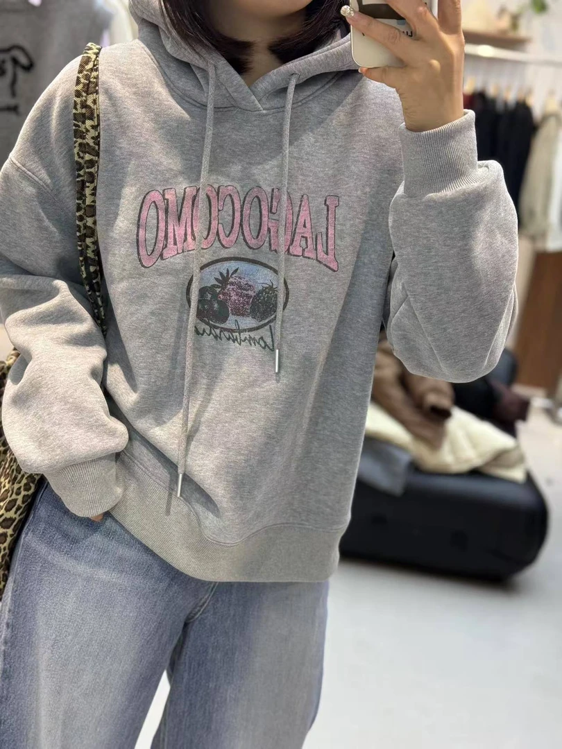 「金小姐」字母连帽正常版型卫衣～衣长62CM～时尚