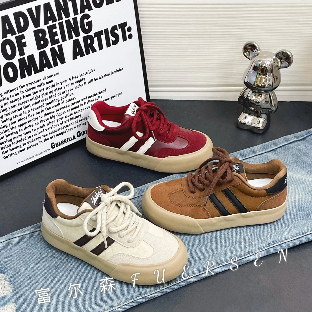 高低帮【加绒于不加绒】复古百搭休闲美拉德女新款潮鞋软底学生板鞋