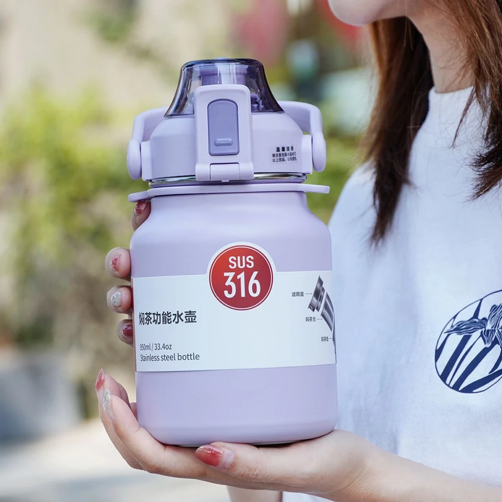 （样品）颜色随机保温杯高颜值水壶大容量不锈钢茶杯316水杯大肚杯
