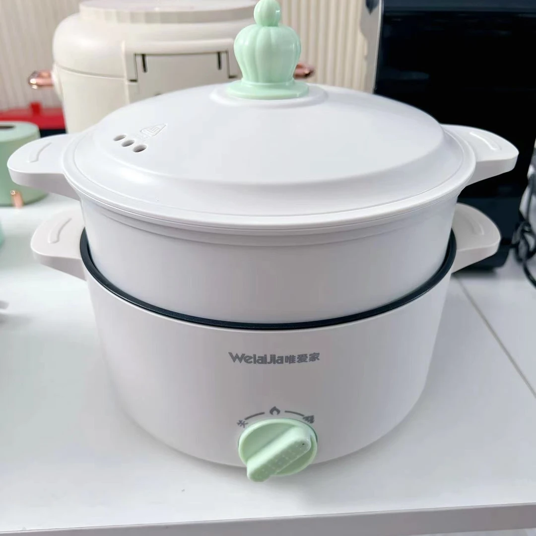 2L电火锅多功能锅家用料理蒸煮炒一体锅宿舍电热锅不粘电饭煲
