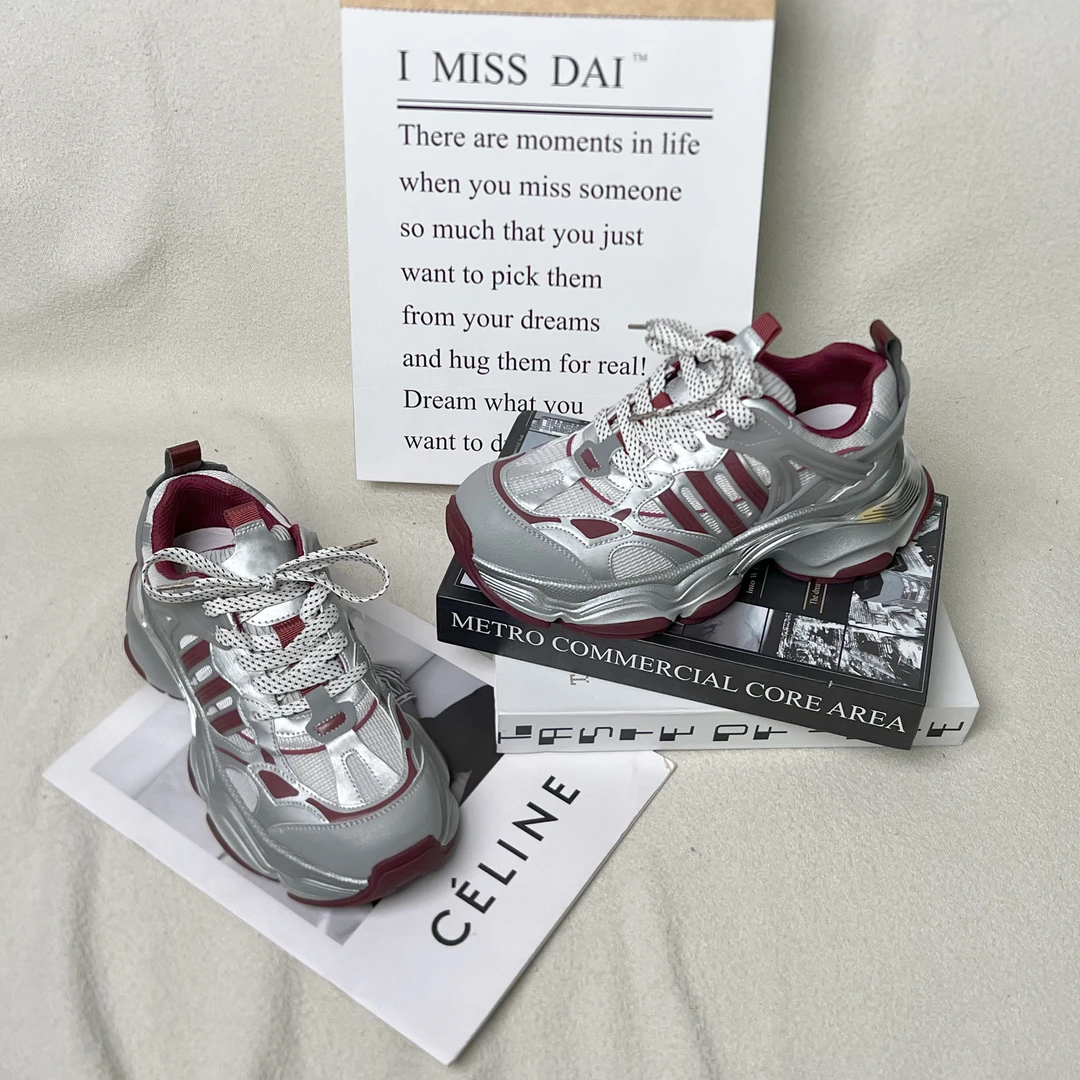 【C&D专属】2024新款时尚机甲风运动厚底老爹鞋