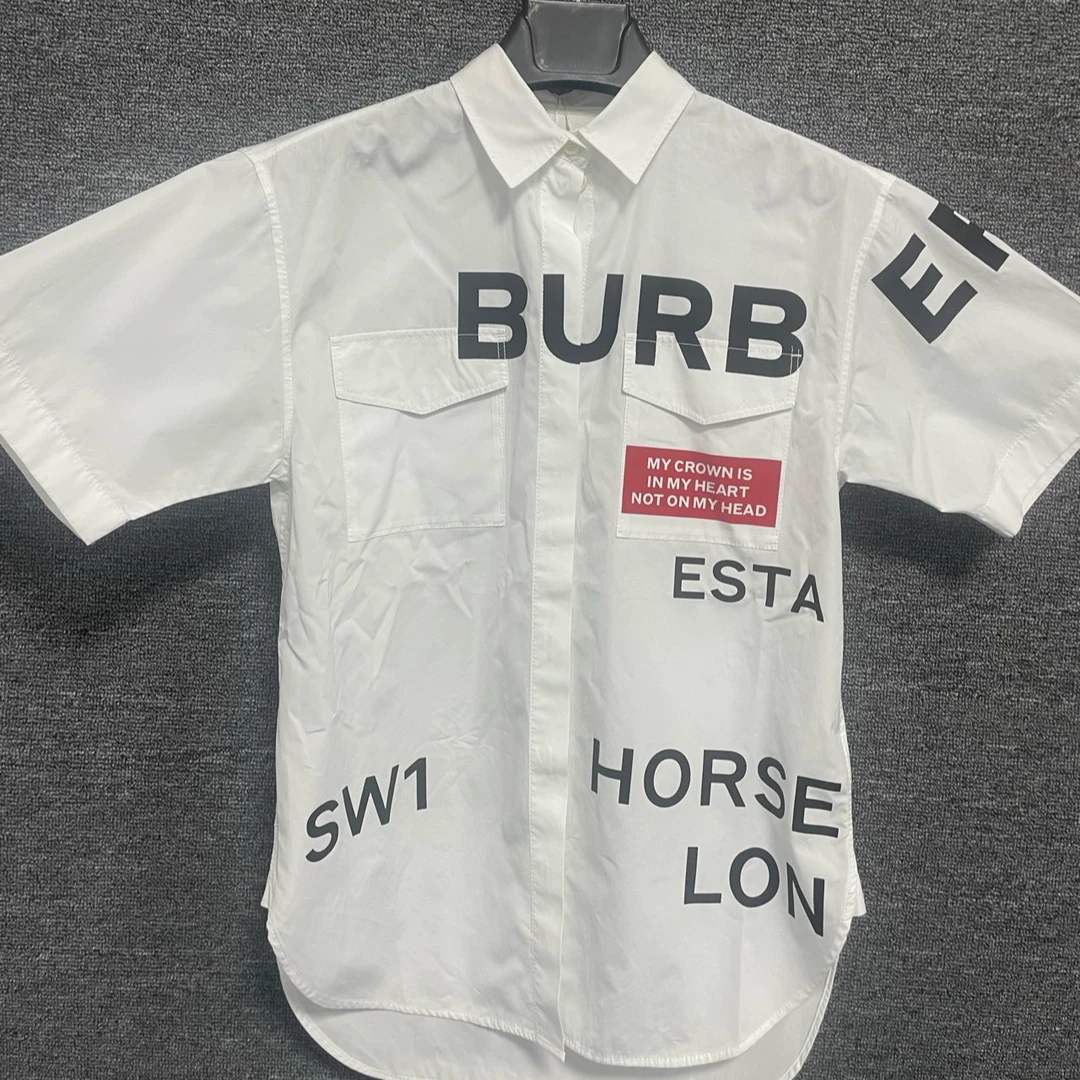 Burberry 巴宝莉 白色logo短款衬衫 36码/99新/ 夏季休闲