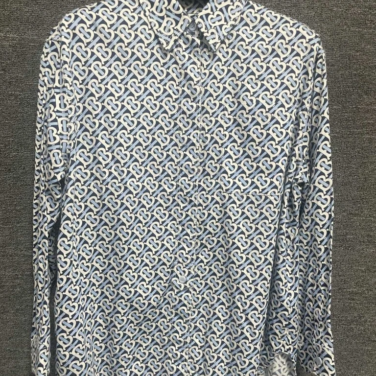BURBERRY/博柏利 蓝白TB标满印衬衣白标 40码 99新