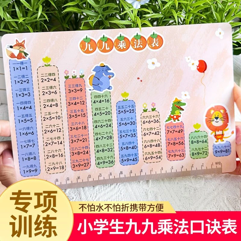 乘法口诀表99乘除法口诀卡片小学数学二年级背诵神器拼音减法汉语
