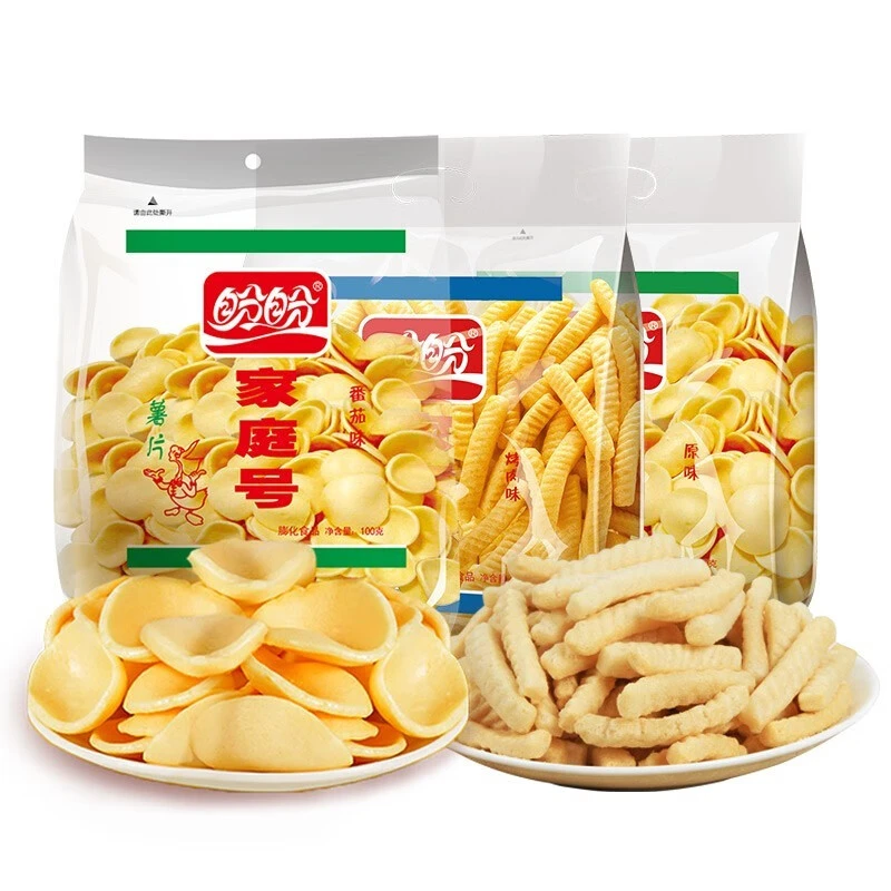 100g盼盼家庭号薯片[原味/番茄]烤肉味虾条#1包