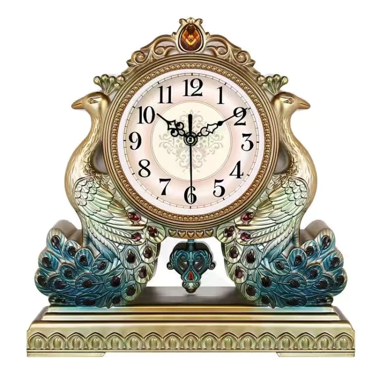 康巴丝正品座钟客厅大号挂钟欧式复古台钟现代创意摆件静音时钟表