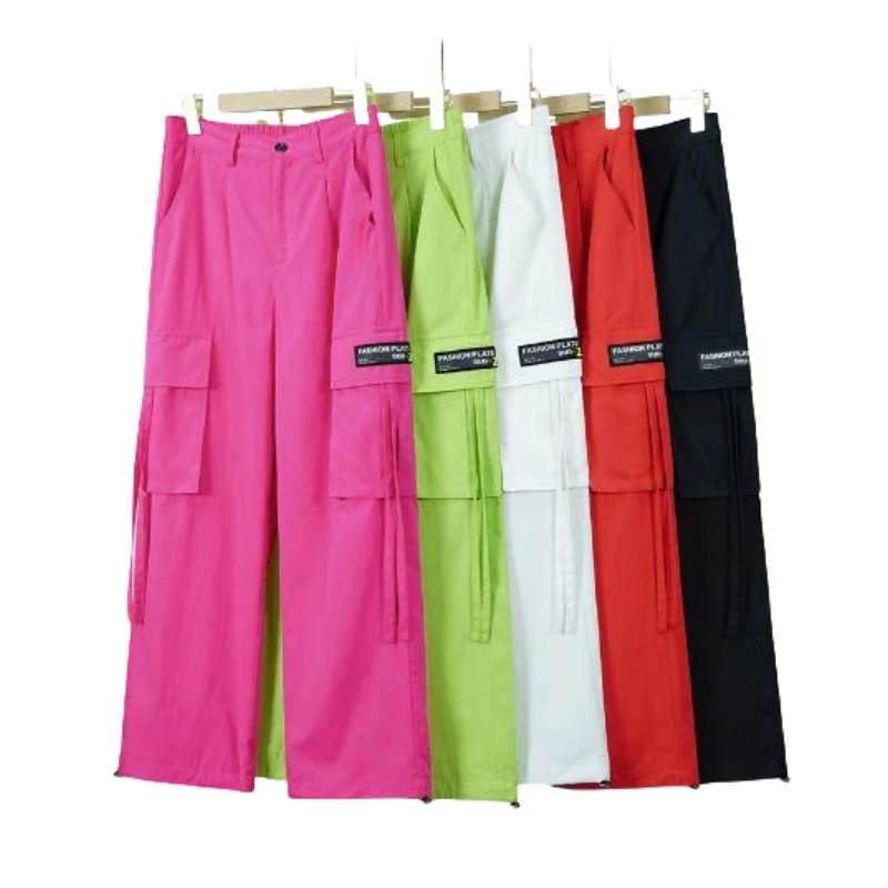 【618粉丝福利】新款高腰工装裤女直筒休闲裤显瘦广场舞团体跳舞