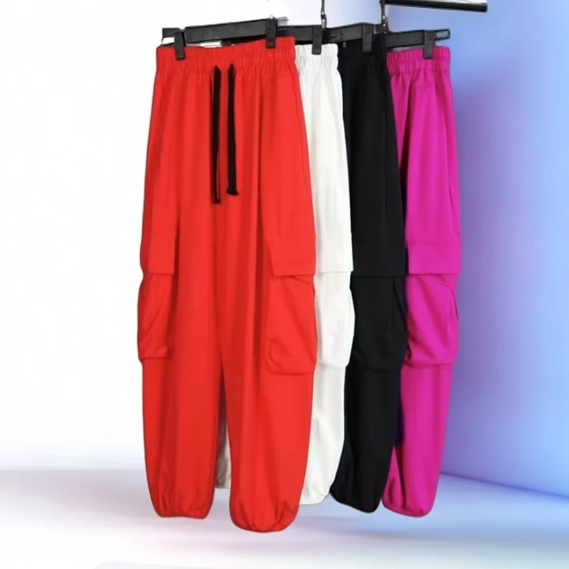 【小个子入】宽松时尚曳步舞工装裤女