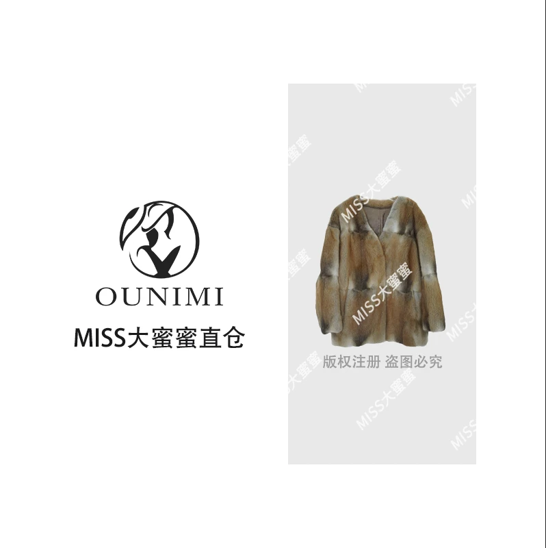 顶奢复古时髦天然原色中古青根貂皮草外套QG002-miss