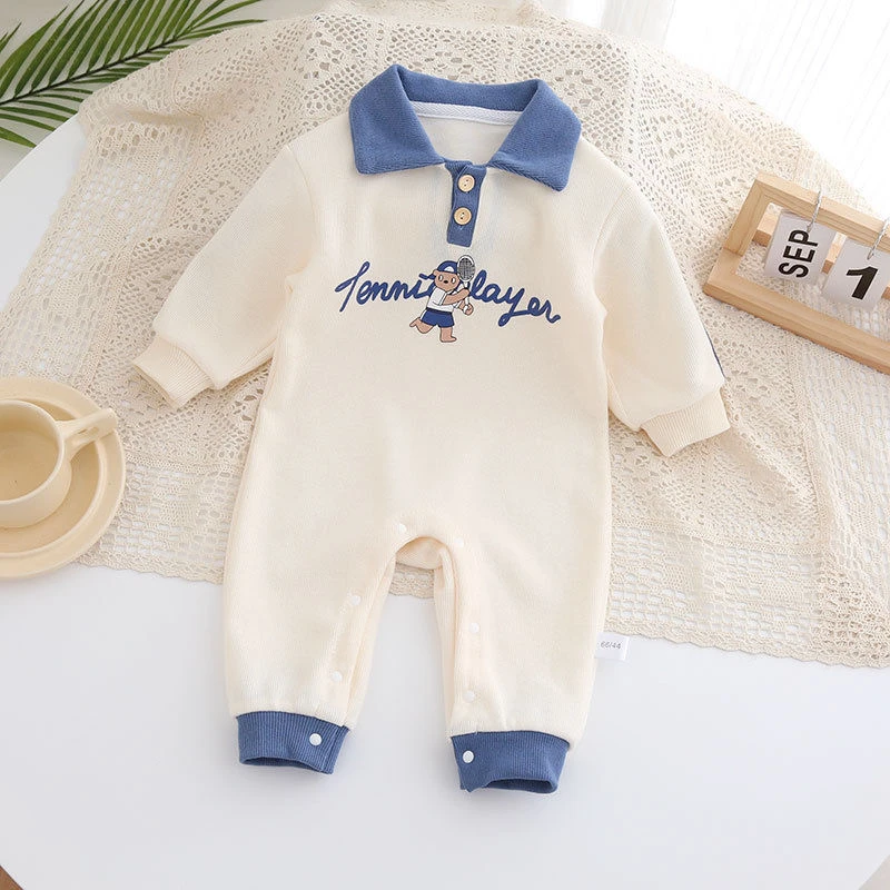 2023新款婴儿连体衣春秋外出连体帅气男宝宝超萌春装哈衣洋气爬服