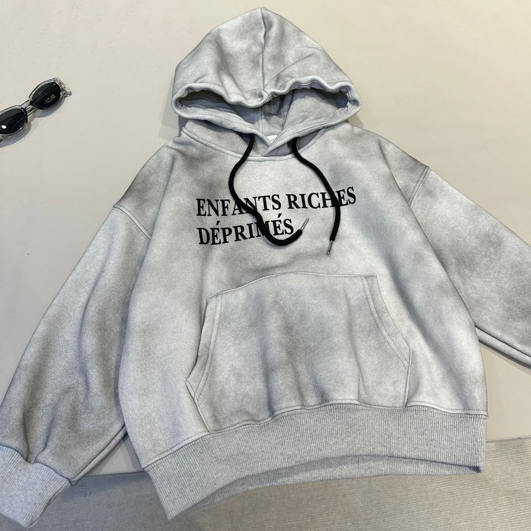 儿童秋冬加绒加厚连帽卫衣男童中大童扎染卫衣    24722