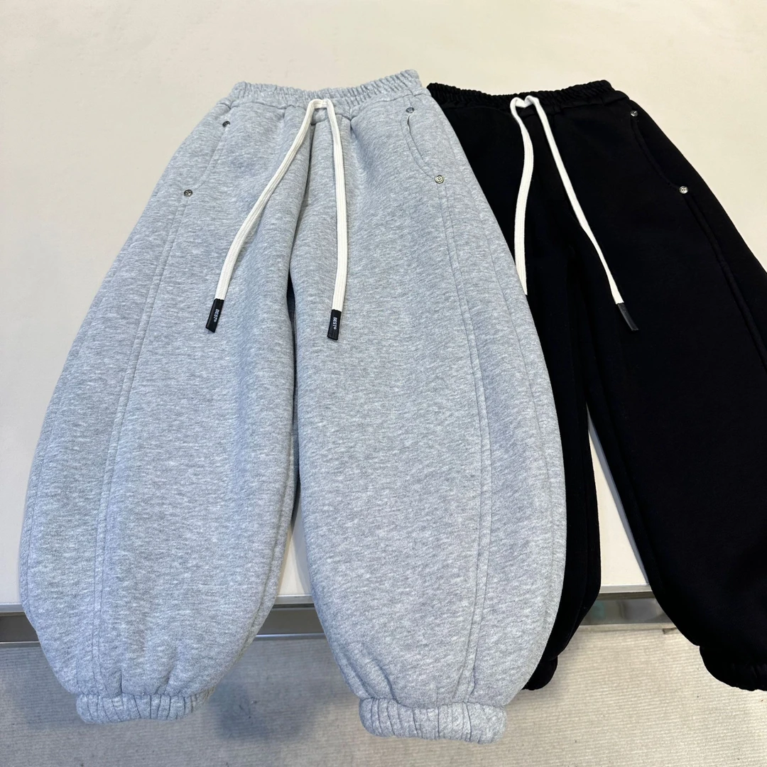 儿童冬装韩范加绒加厚运动裤中大童一体绒长裤      24805