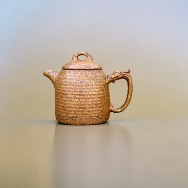 原谷烧纯手工拉坯粗瓷龙头秦权壶泡茶壶高温瓷器