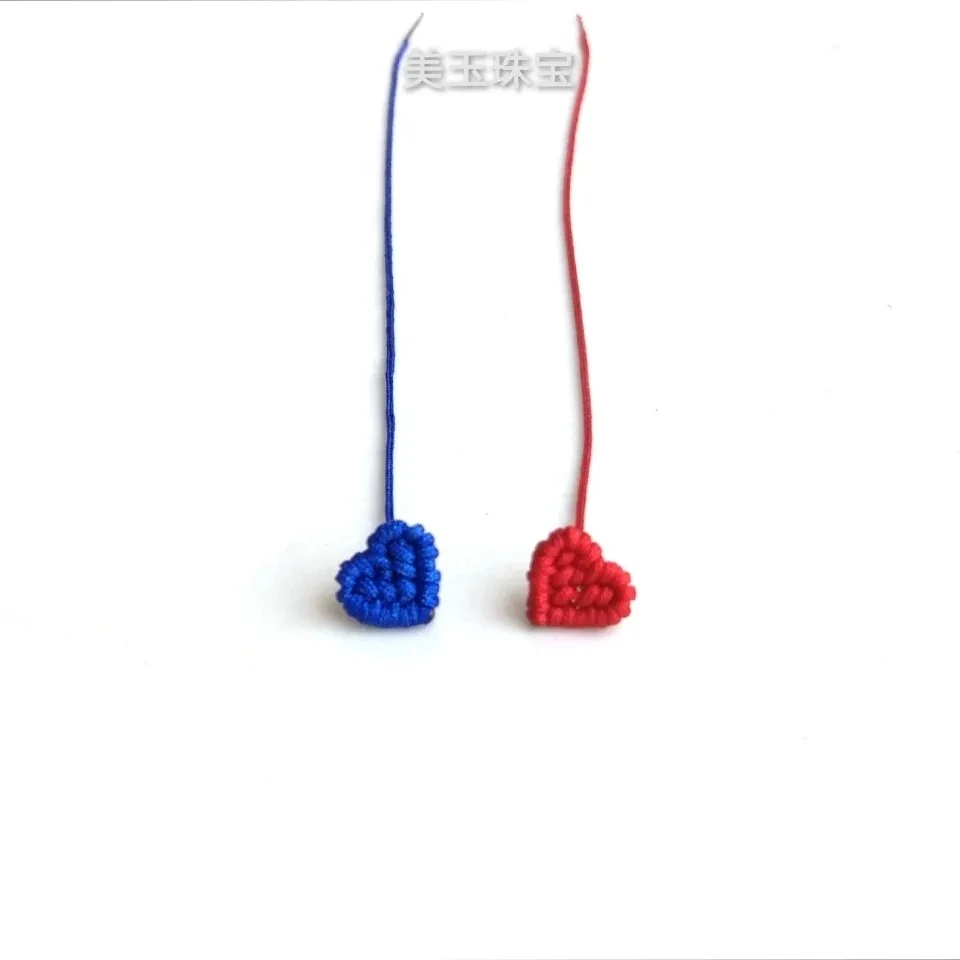 非金属锦纶耳饰 绳编耳线桃心爱心手工编织红绳百搭气质大小款