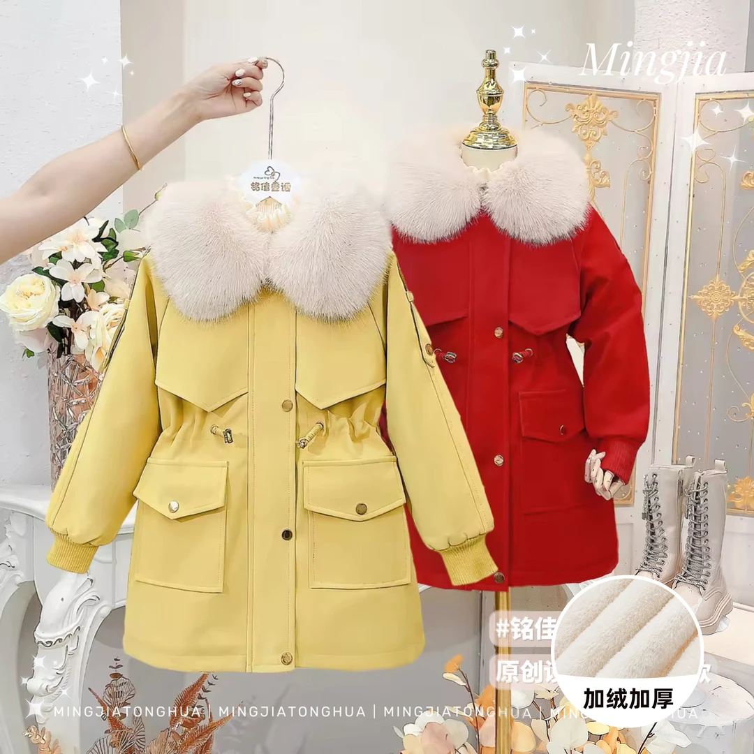 女童派克服2023年冬季新款儿童中长款加绒加厚皮派克T1527529277