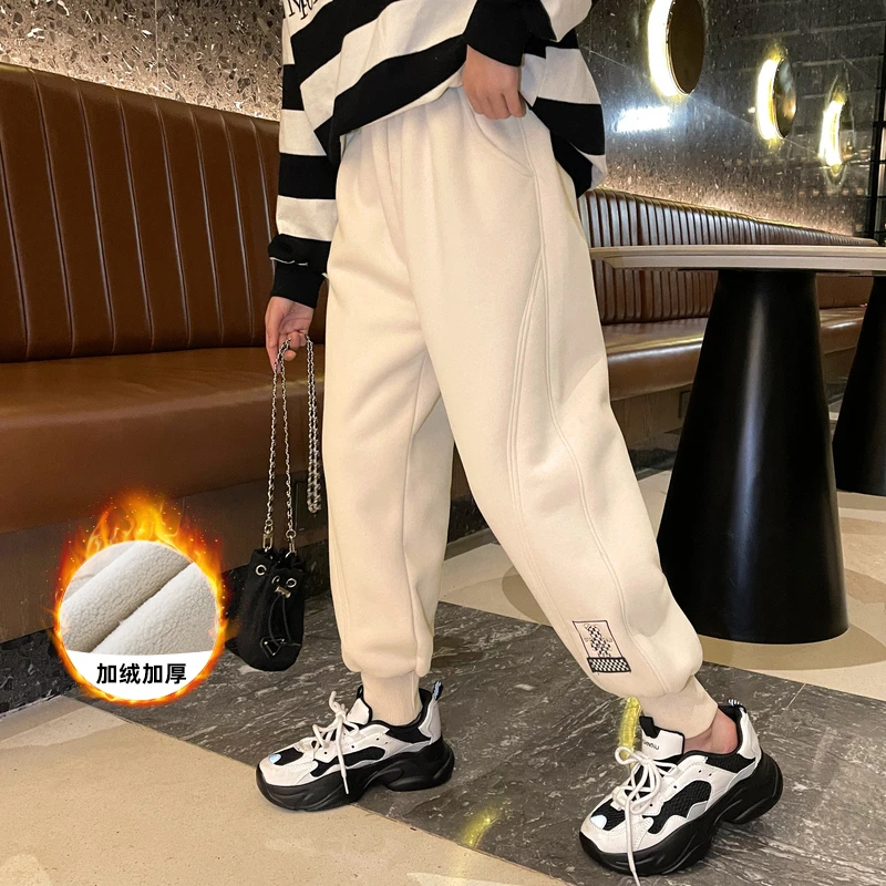 【铭佳童话】女童2023年春秋新款儿童加绒加厚休闲裤T1515503316