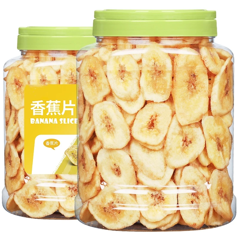 香蕉片干350g罐装非油炸自然晒干实惠装水果干孕妇零食休闲小吃