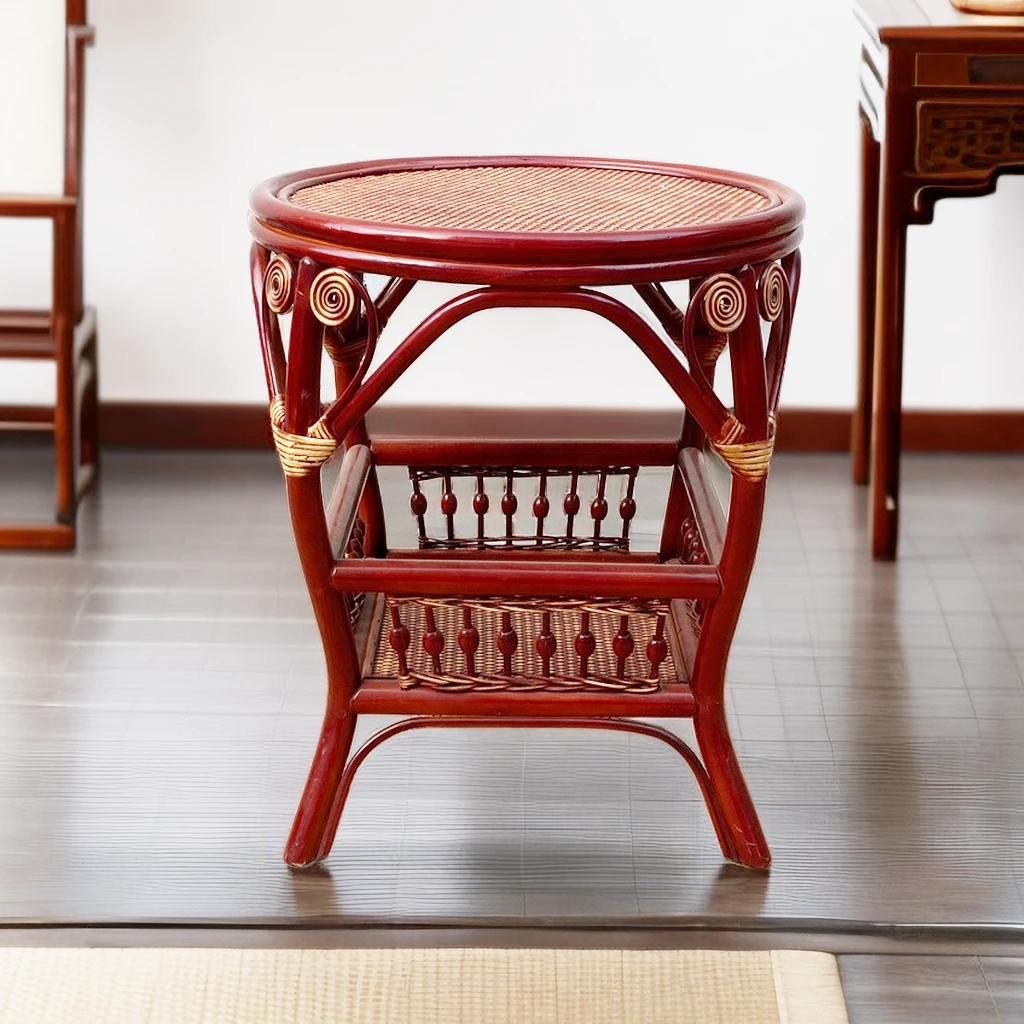 真藤茶几组合茶桌方形圆形功夫茶台喝茶饭桌艺术现代设计简约客厅