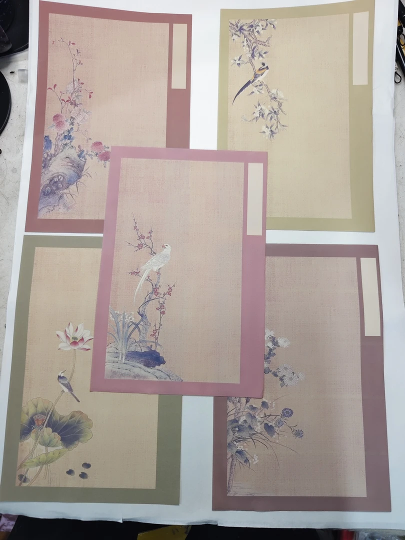 （鹏来阁）古意花鸟  微喷蜡染宣纸  作品纸  小品