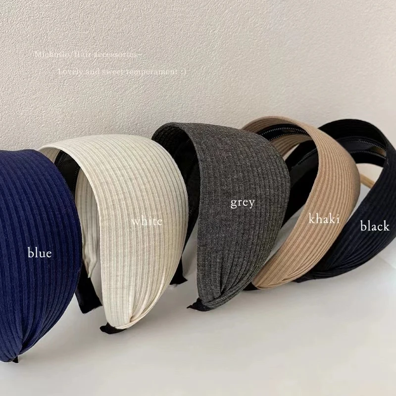 易梦玲同款高颅顶复古纯色高级质感发箍运动发带宽边加宽头箍韩国