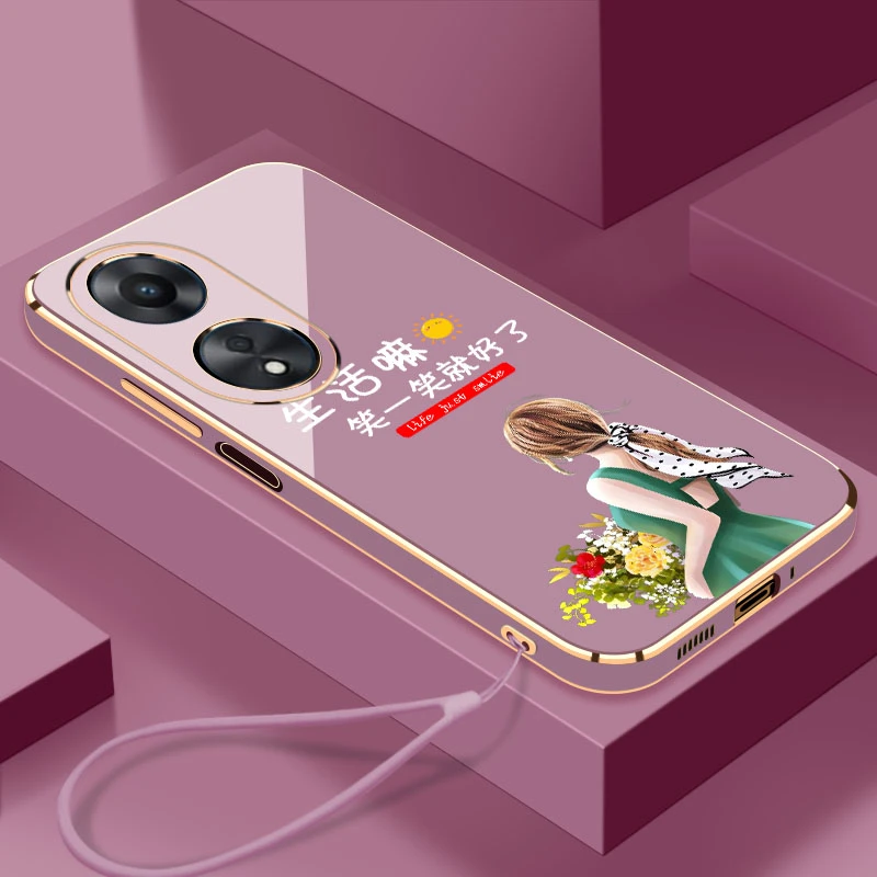 电镀笑一笑适用于OPPOA58手机壳硅胶软壳【镜头保护+送挂绳】