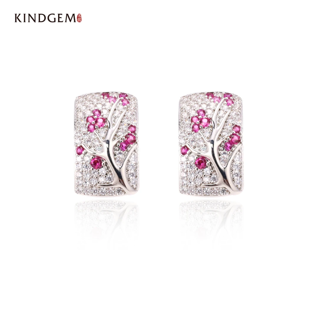 铜合金合成锆石耳饰 AE91XYWC-22657 轻奢气质百搭精致简约耳环