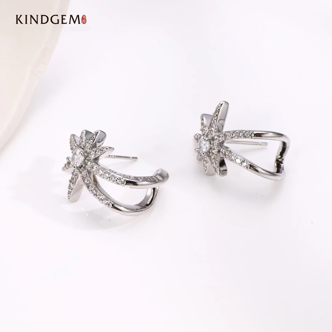 铜合金锆石耳饰 【梵星饰界专属】百搭简约耳环 CL01XYWC-21664