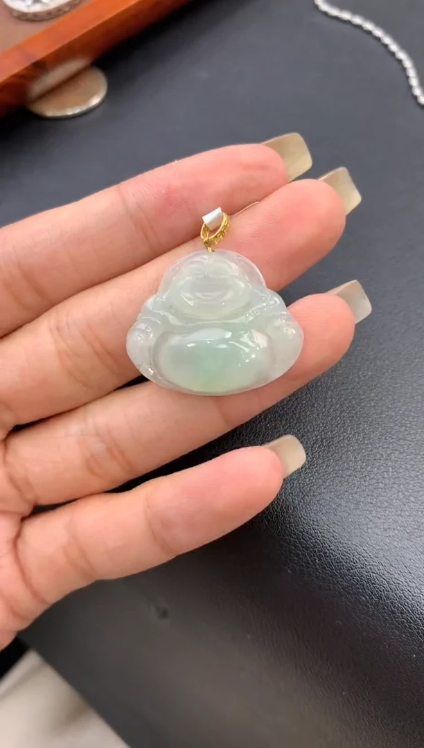 【闪购商品】翡翠吊坠(不含链)18K金镶嵌佛公