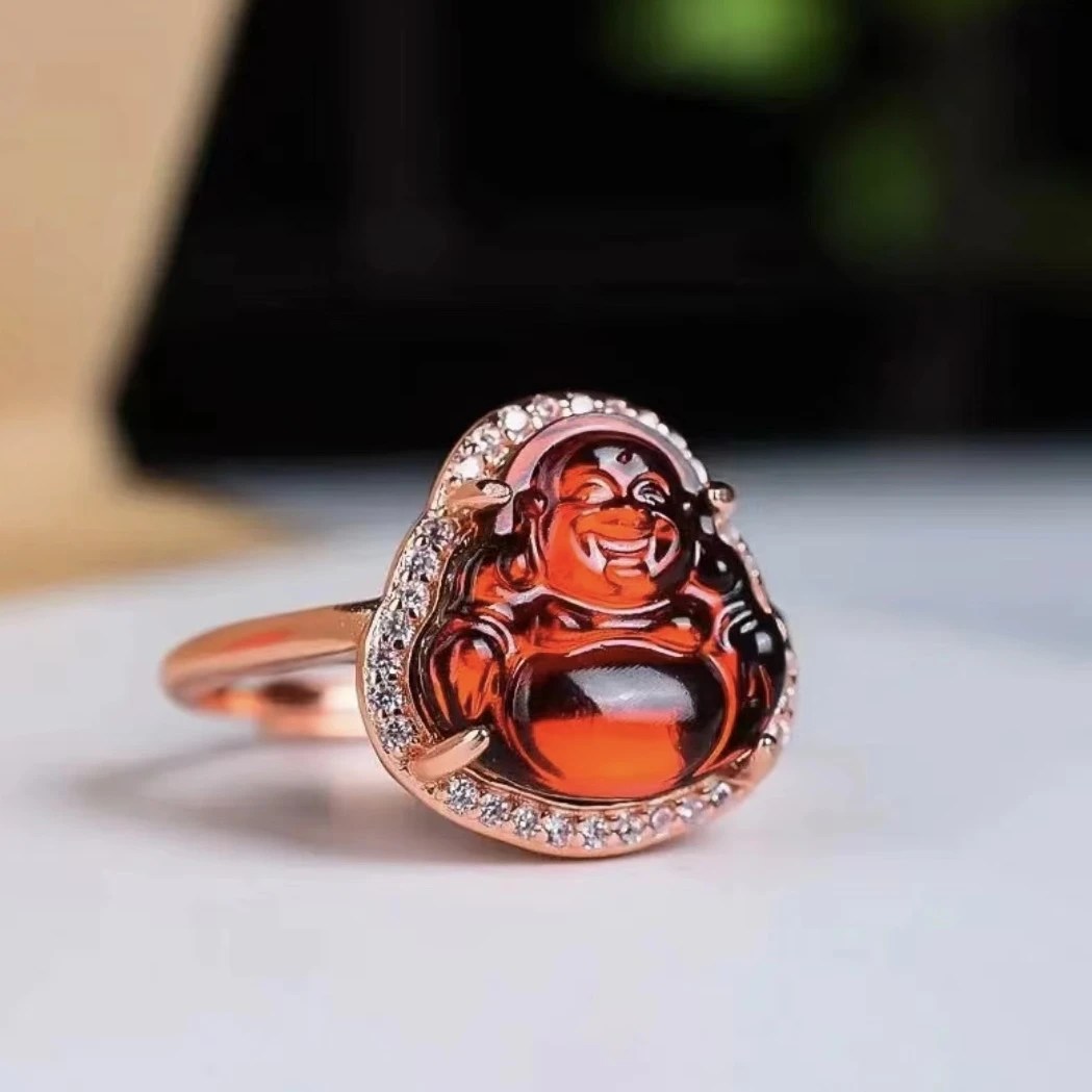 净水血珀佛公开口戒素款（多样性发拍一发一）