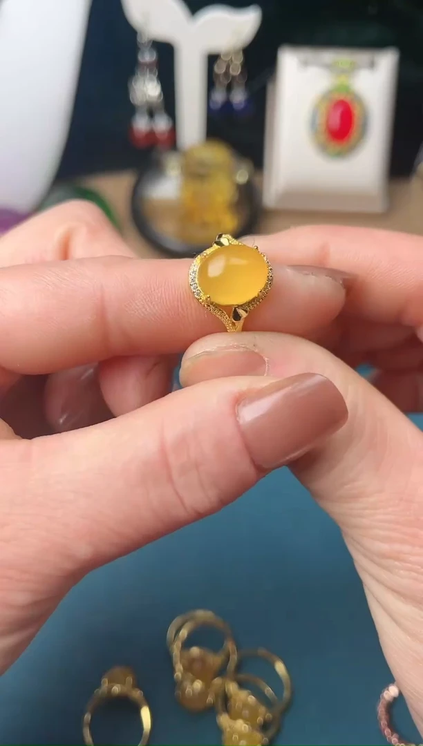 【闪购商品】玛瑙/玉髓戒指合金多样性发拍一发一