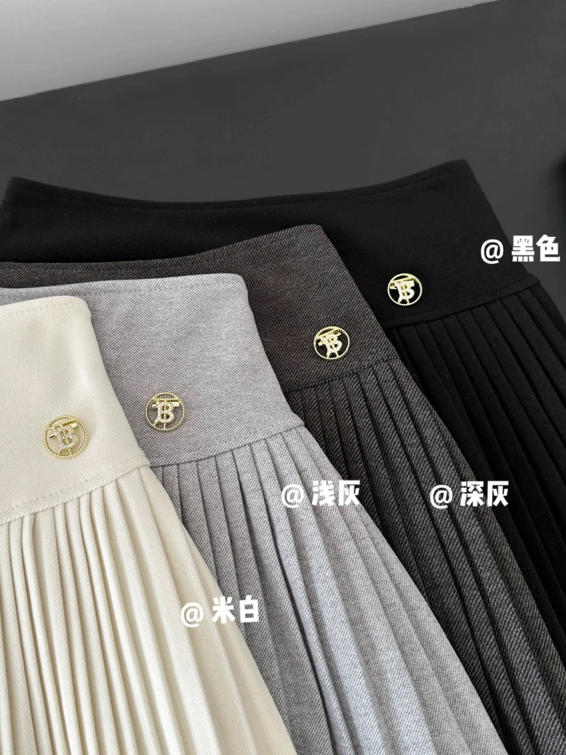 2023秋冬新款时尚辣妹秋冬显瘦毛呢百褶短裙针织百褶裙毛线短裙