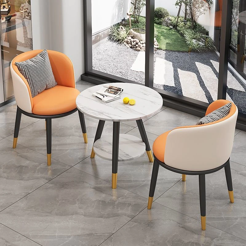 阳台休闲双层小桌椅网红简约现代茶桌椅组合酒店阳台桌办公圆桌椅