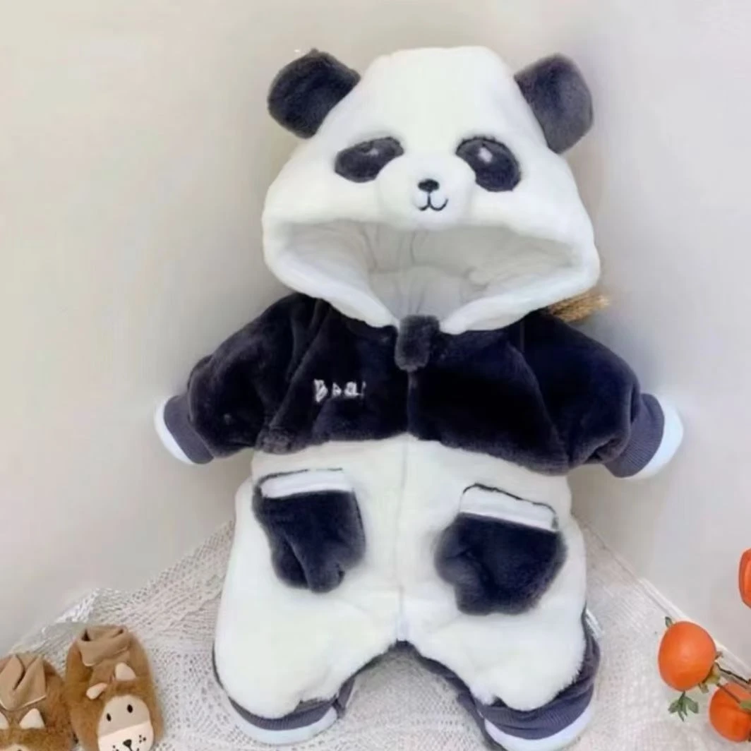 上新啦！！！0211冬季国宝厚棉熊猫连帽婴幼儿加绒加厚连体衣哈衣