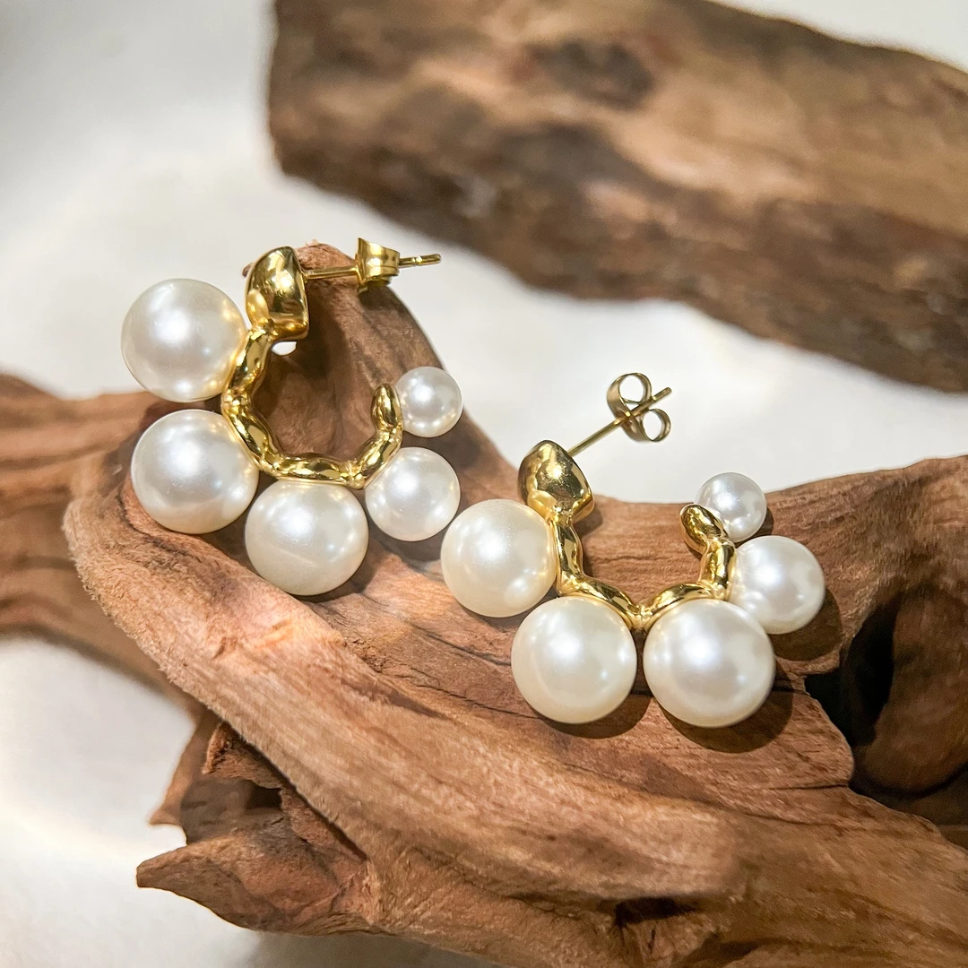 铜合金耳饰 小众设计珠珠耳饰网红气质女银针新潮爆款耳饰 1350