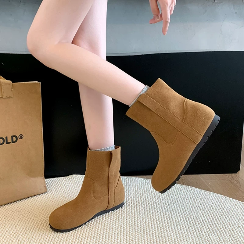 网红爆款秋冬季新款复古休闲平底一脚蹬短靴281(短靴)