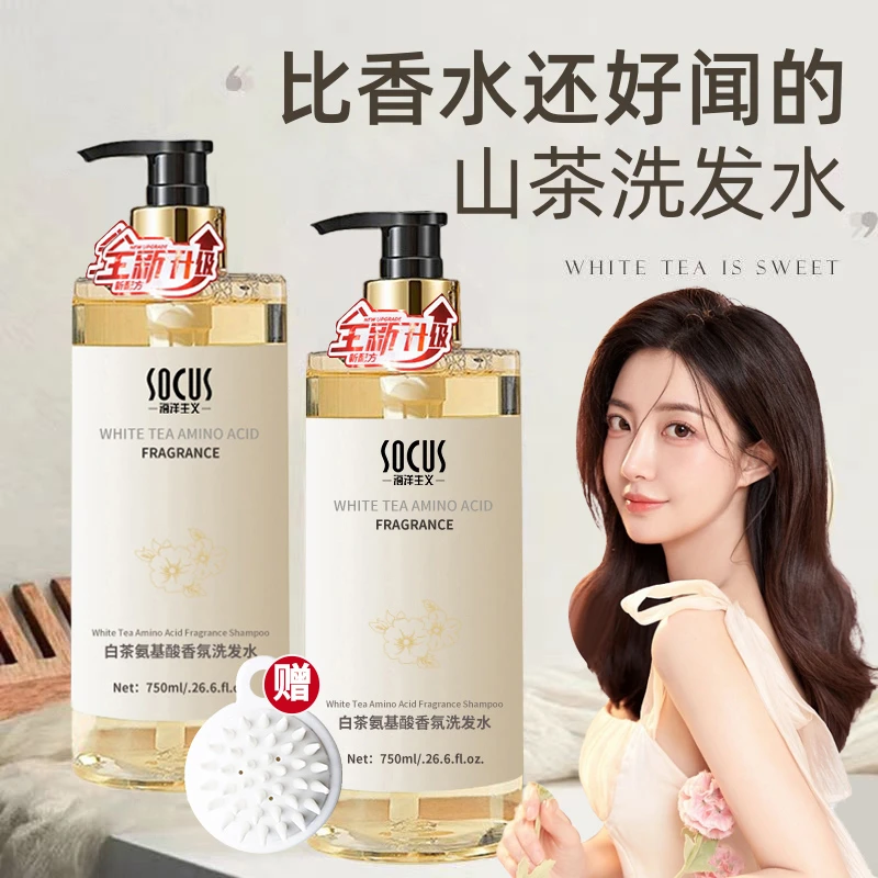 无硅油白茶洗发水去屑止痒控油蓬松洗头膏露持久留香男女士家庭装