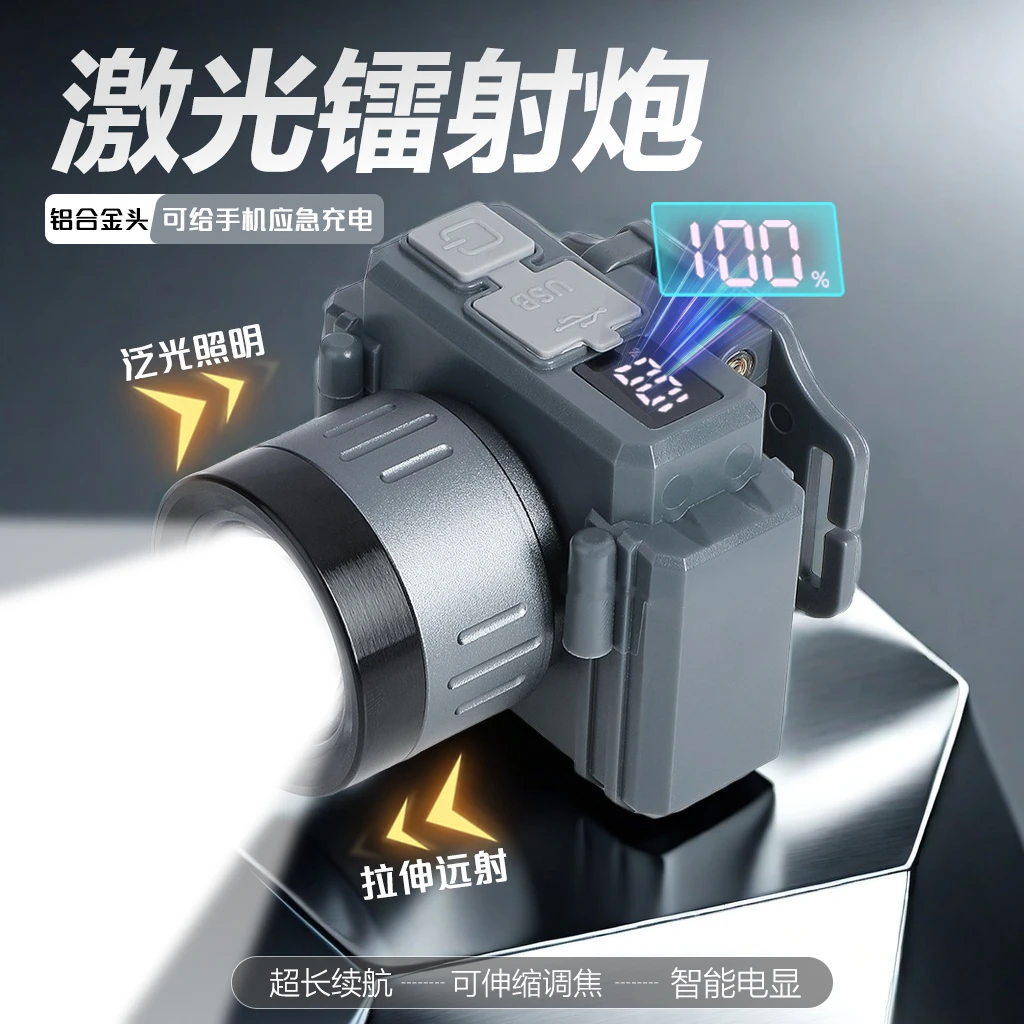 野狼火头灯强光充电超亮头戴式超长续航干活专用头灯干农活头戴灯